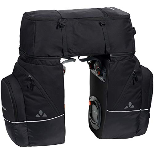 VAUDE Hinterradtaschen Karakorum, Dreifachtasche zum Radfahren, Black Uni,...