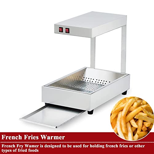 Scaldavivande in acciaio inox commerciale, mantiene croccanti patatine, patatine fritte e cibi fritti, ideale per esporre e servire sul piano di lavoro