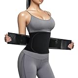 LKV Sweat Waist Trainer for Women Belly Fat Neoprene Waist Trimmer for Women Workout Black