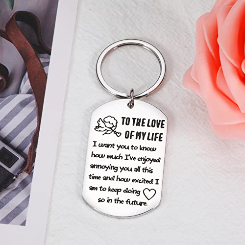 To My Love Keychain Gifts For Him Her Anniversary Valentines Gifts For Women Men I Love You Gifts For Husband Wife Birthday Gifts From Girlfriend Fiance Wedding Day Engagement Couple Bride Groom Charm #TOP4
