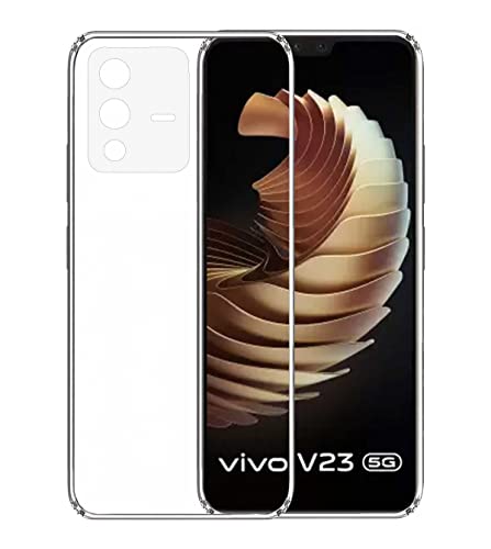 Image of Soft Flexible Silicone Back Cover Compatible with Vivo V23 5G, Transparent Case