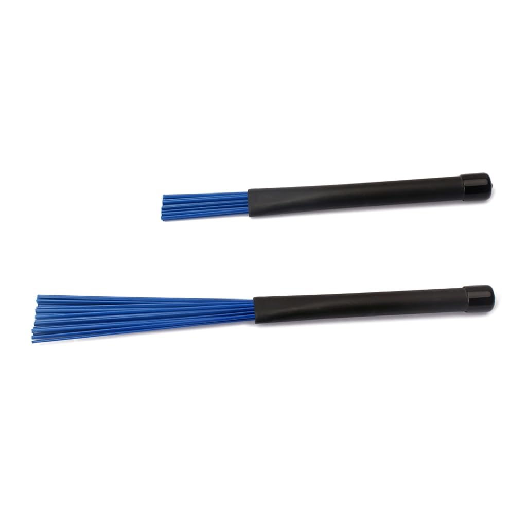 2pcs Jazz Drum Brushes Retractable Nylon Bristle Drum Stick Percussion Drumsticks Musical Accessories Rubber Handle