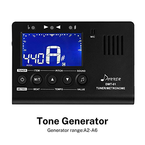 image for Donner Metronome Tuner for All Instruments - Guitar, Bass, Violin, Uku