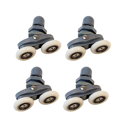Preisvergleich Produktbild HOTPINK1 4Pcs / Set Nylon Double Swinging Pulley Wheels, verstellbare Duschkabinen-Gleitrollen, Türmöbelrolle, 1#