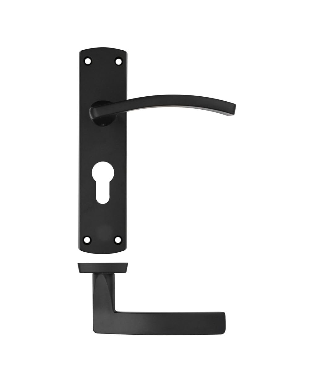 STANZA MATT BLACK TOLEDO LEVER EURO ON BACKPLATE SET ZPA031-EP-MB FREE POSTAGE