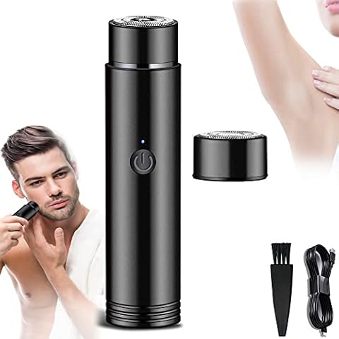 Mini Portable Electric Shaver,IPX7 Waterproof Cordless Pocket Razor,USB Rechargeable Rotary Razor, Wet and Dry Use Rotary Men's Shaver for Travele, Clean Shave, Easy to Clean (Black) Cover