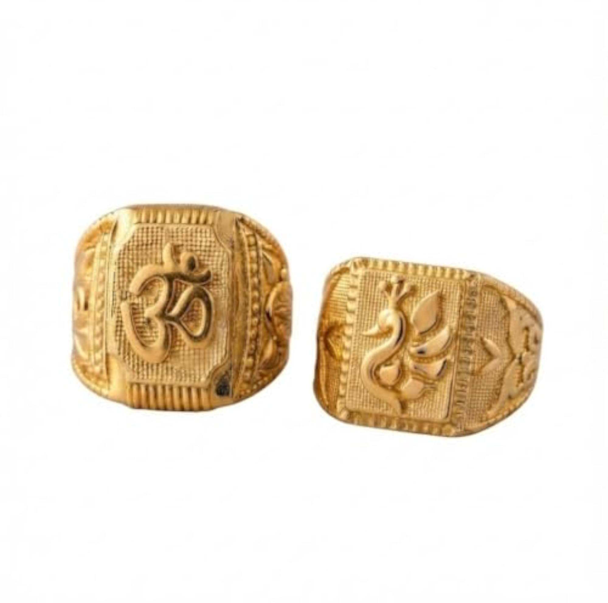 Om & Peacock Ring for Men And Boys