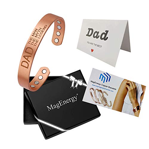Magenergy Copper Bracelet For Father, Magnetic Cuff Bracelets Dad The Man The Myth The Legend #TOP1