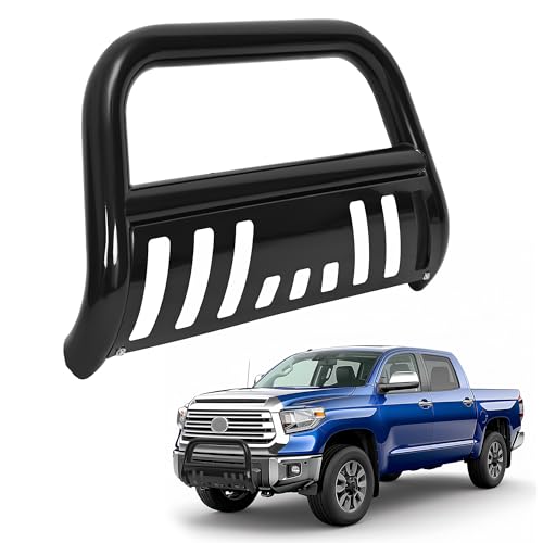 KUAFU Bull Bar Compatible with 2007-2021 Toyota Tundra 2008-2022 Toyota Sequoia Brush Guard Grille Grill Guard Steel Electrophoresis+Powder Coated Black