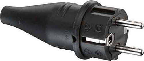 Preisvergleich Produktbild Gummi-SCHUKO-Stecker schwarz IP44
