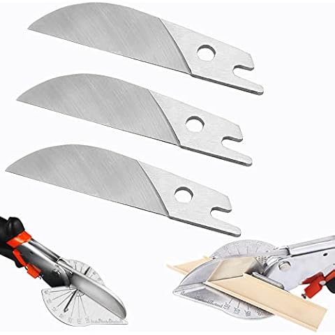 Wonglea Miter Shears Replacement Blade,SK5 Steel Blade Quarter Round Cutting Tool for Angular Cutting Moulding,3pcs Shoe Molding Cutter Blade,Replacement blades for Quarter Round Cutter,Mitre Shears Cover