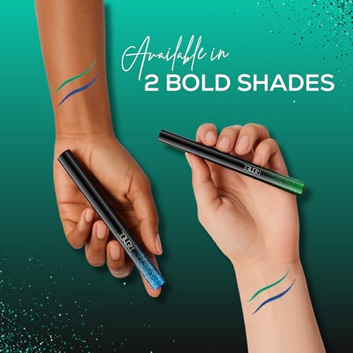 Image of RENEE Pencil Glitterish Eyeliner - Green, Metallic Pay-Off, Multi-Dimensional Shine | Waterproof, Smudge-Resistant, Shimmery Finish | Precise Application Brush, Quick Drying | Long-Lasting, 0.6 Ml