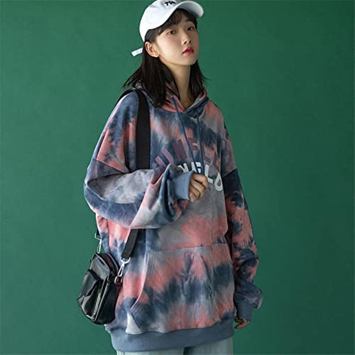 Korea Krawatte Dye Frauen Hoodies Sweatshirts Loose Hip Hop Streetwear Tops Vintage Punk lässig Harajuku Neue Frauen Kleidung-3,L Cover