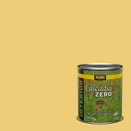 Rodda Paint CASCADIA ZERO Interior Satin Paint & Primer in One, Quart, Golden Lake