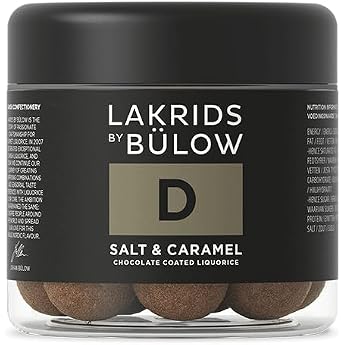 LAKRIDS BY B LOW - D - Salt & Caramel - Danish Gourmet Liquorice Balls - Sweet Liquorice Core Encased in Caramel Chocolate & Sea Salt