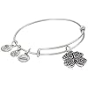 Alex and Ani A17EB28RS Four Leaf Clover IV Rafaelian Silver Bangle Bracelet