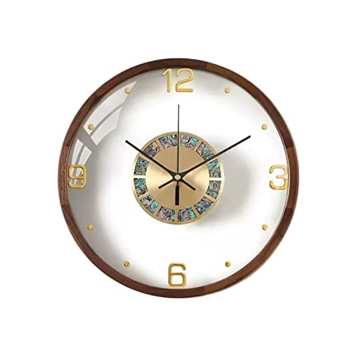 SASAS Wall Clocks,Decor Clocks For Living Room,Light Luxury Walnut Wood Wall Clock Modern Fashion Interior Wall Decoration Creative Clock,Decorative Clock(Size:A)(B)
