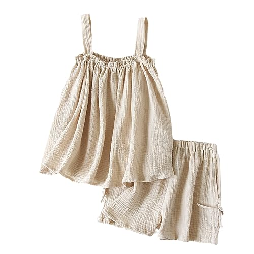 Pyjamas pour nuit sans manches femmes en coton noble | Ensemble loungewear minimaliste