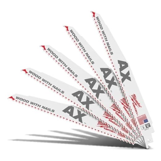 Milwaukee 48-00-5026 The Ax 9-Inch 5 TPI Reciprocating Saw Blades, 5-Pack