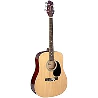 Dreadnought Acoustic guitar Top, back and sides: Basswood Neck: Nato Fingerboard and bridge: Black stained maple Finish: High gloss natural with white purfling