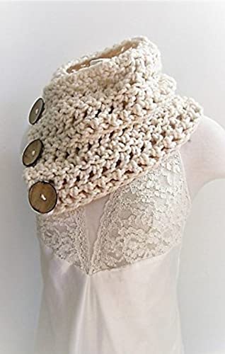 3 Button Chunky Scarf Boston Harbor Scarf Cream2