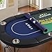 Scpoloco Poker Table Foldable, Portable Poker Table for Texas Holdem Poker and Blackjack, 8 Player Folding Poker Tables with Double-Sided Poker Mat, Padded Rails & Cup Holders, Casino Grade Felt