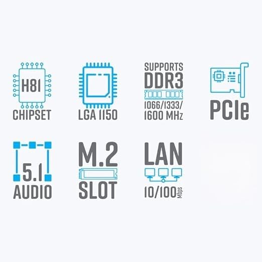 Image of H81 Motherboard Assembled Kit with Processor I7 4th (4770 /4790 /4790S) Gen 3.20 to 3.60 Ghz + 16GB DDR3 RAM + CPU Fan + ATX (1 Year Replacement Warranty)