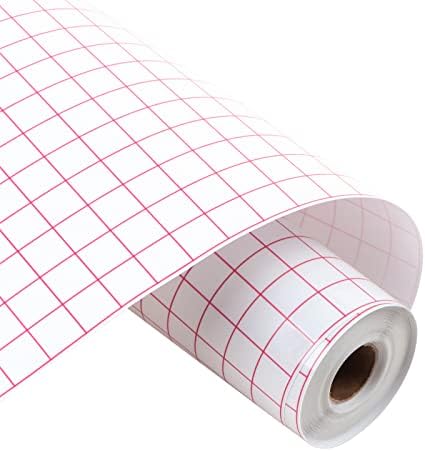 Zwanzer Transfer Tape for Vinyl - 12" x 50 Ft (30.5 x 1480cm) w/Red Alignment Grid Medium Tack Vinyl Transfer Tape for Cricut Silhouette Cameo Self Adhesive Vinyl for Decals,Signs, Windows, Stickers