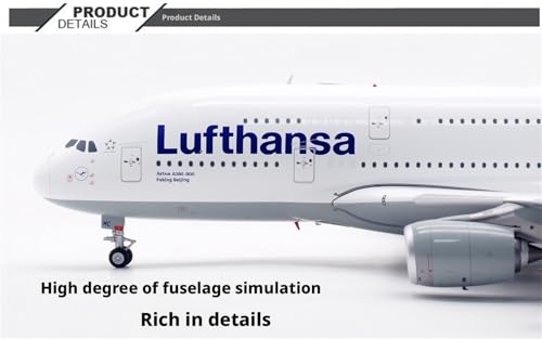 Modèle d'avion de collection 36 cm en alliage durable Lufthansa A380