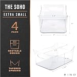 BINO | Plastic Organizer Bins, X-Small - 4 Pack | THE SOHO COLLECTION | Multi-Use Organizer Bins | Pantry & Freezer Bin | Plastic Storage Containers | Bin for Home & Kitchen Org - Image 2
