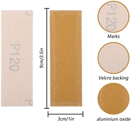 Micro Sander Kit with 75 PCS Sanding Pads,3.5 x 1 Inch Detail Sanding Tools With Sandpaper Assorted 80/120/180/240/400 for Wood Work Finishing DIY Project Narrow Corner Polishing Sanding