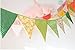 Ellen Tool Fabric Bunting Banners(Set of 12)-100% Durable Cotton-Small Size Kids Flag -Multi-Colorful Flags for Parties, Holidays, Birthdays-Great Celebration & Decoration for Indoor or Outdoor-Green