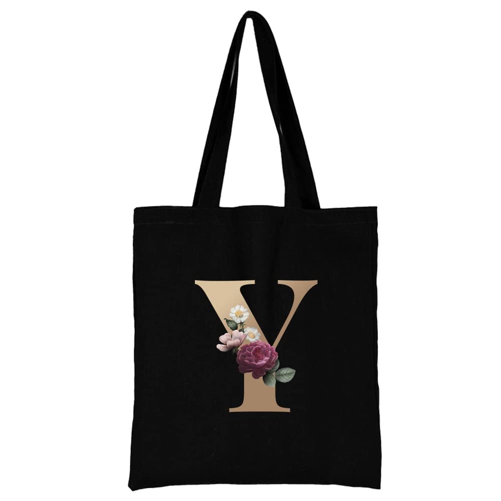 26 Letter Printed Canvas reusable grocery bags, Foldable Casual Travel HandBag, Shoulder Beach Tote Bags, Shopper bag eco friendly super strong washable Storage bags Shopping bag Canvas bag for Women