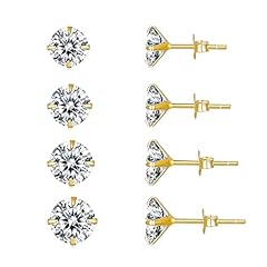 Gold Stud Earrings Set