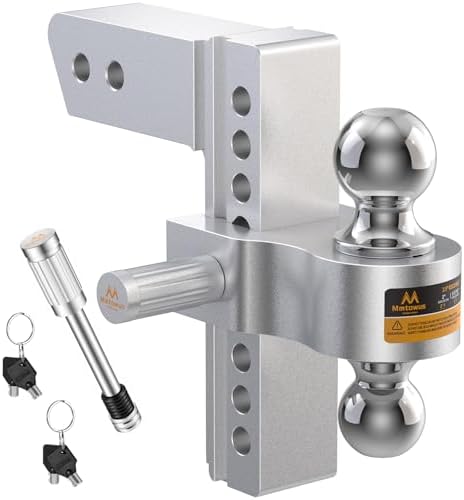Mmtowus Adjustable Trailer Hitch -Drop Hitch Fit 2.5" Receiver-8" Drop/Rise