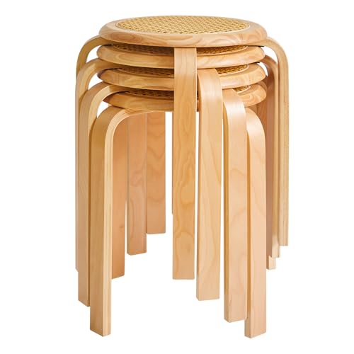 IBUYKE Oberfläche des Rattanstuhls 4er Set Esszimmerhocker,...