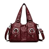 【Sac à main élégant】 Ce sac fourre-tout de grande capacité est élégant et vintage. Il est doté d'une bandoulière amovible et réglable. Ses options de transport polyvalentes vous permettent d'avoir les mains libres et de le manipuler avec élégance pour vos trajets quotidiens, vos voyages d'affaires ou vos escapades du week-end.