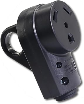 30 Amp RV Electrical Plug with Handle, Black Female Plug