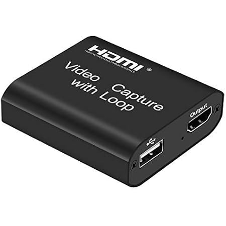 4K HDMI Video Capture Device With Loop Out 1080P Game Capture Card HDMI To USB 2.0 for Live Streaming Video Recorder Converter Compatible with PS3, PS4, Xbox, DSLR Camcorder