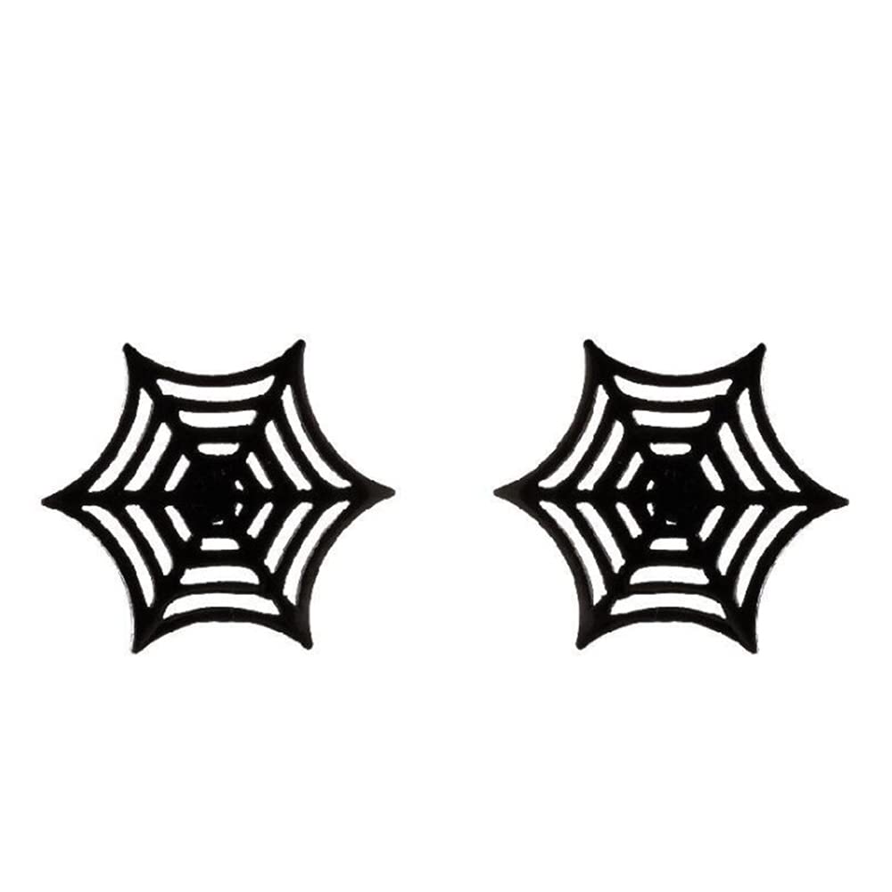 Stainless Steel High Polish An Exaggerated Giant Spider Web Dangle Earring Halloween Party Presents