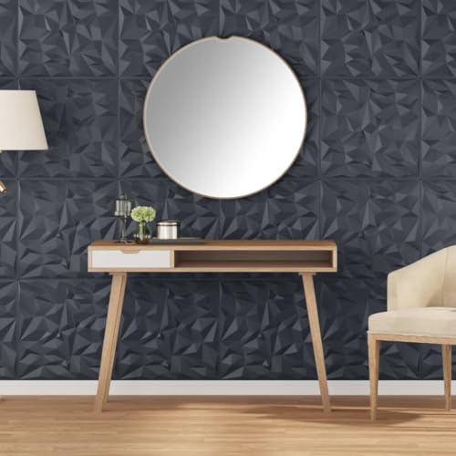 Lot de 48 panneaux muraux - Revêtement de plafond - Gris - 50 x 50 cm - XPS 12 m² - Améthyste - Revêtement mural pour salon, cuisine, bureau