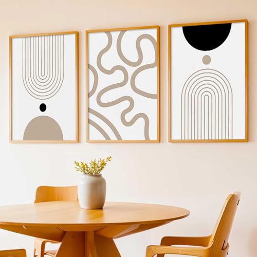 Image of kotart Boho Art Home Decoration Paintings With Frame For Living Room Bed Room Hotel Wall Decor Digital Reprint Set of 3 (13X17 inch)