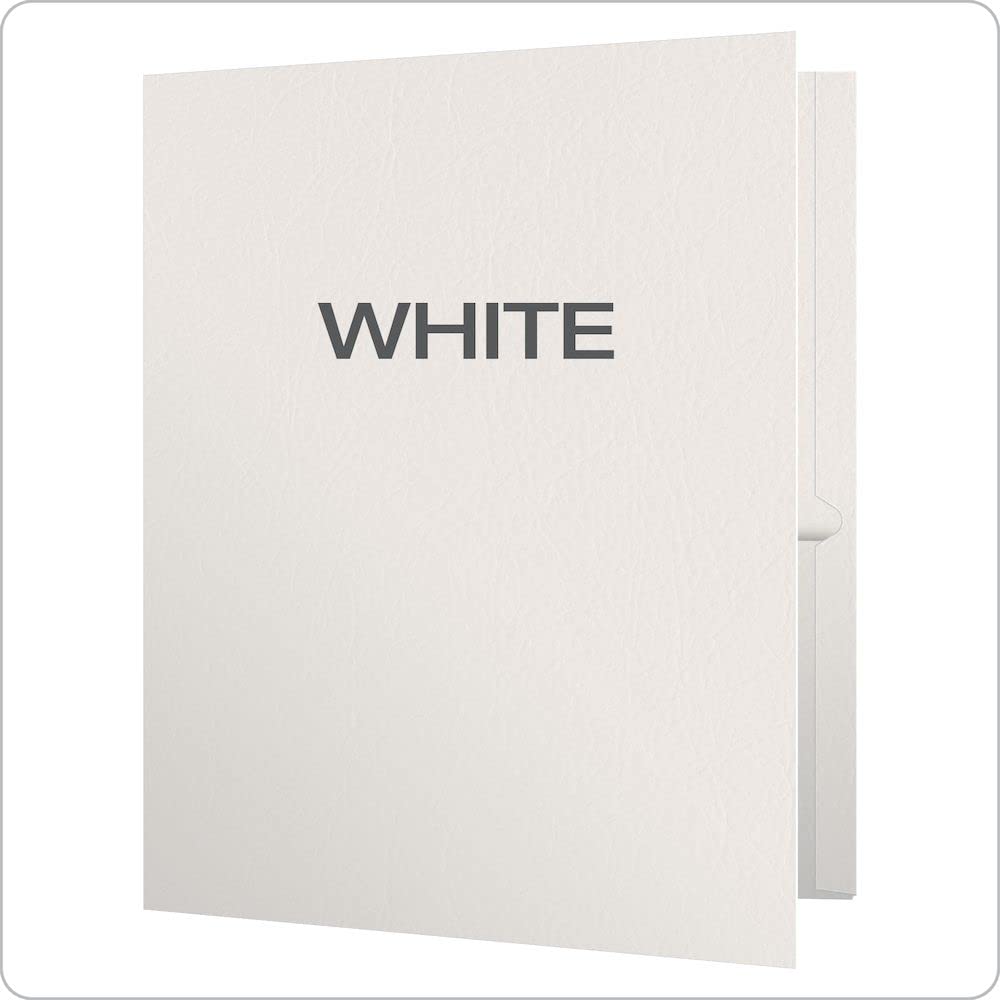 Oxford 57504EE, fardes à double rabats, papier texturé, format A4, blanc, capacité de 100 feuilles, boîte de 25