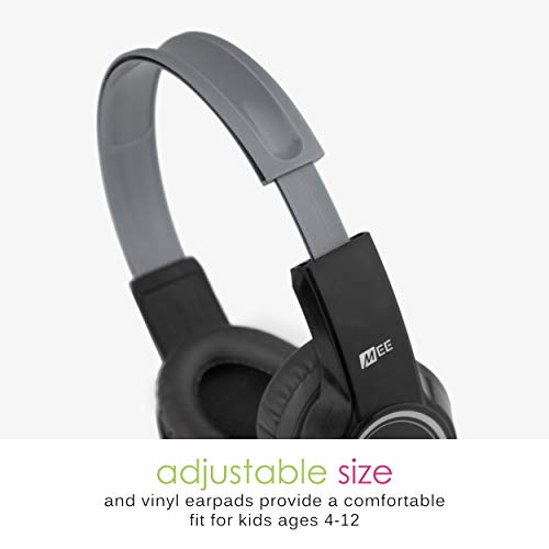 Image of MEE audio KidJamz 100-Pack Classroom School Headphones, Adjustable On-Ear Student Headsets with 3.5mm Jack, Boom Mic, Volume Limiting, Durable Design, Detachable Cords, Bulk 100pk + 200 Cables (Black)