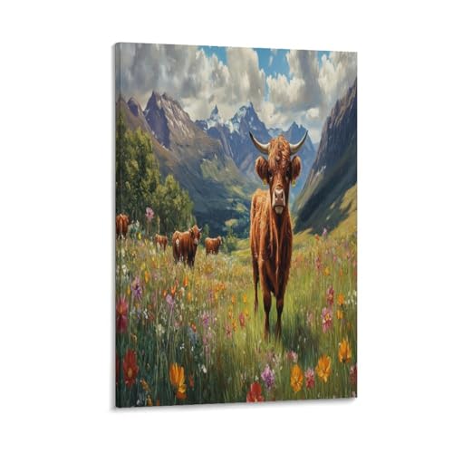 Bœuf de Haute-Écosse Impression Sur Toile de Qualité pour Galerie Privée