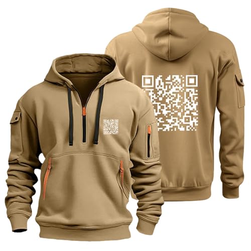 Genérico 2026 Chaqueta con Capucha Popular Estampado de código QR para Hombre
