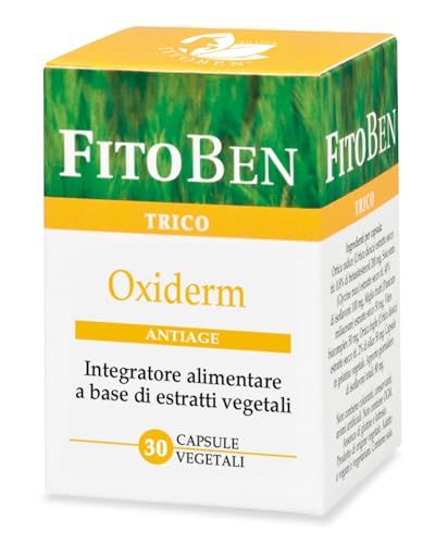 Fitoben | Oxiderm Suplemento Natural Contra el Envejecimiento de la Piel, Daños Oxidativos y Solares. 30 Cápsulas Vegetales.