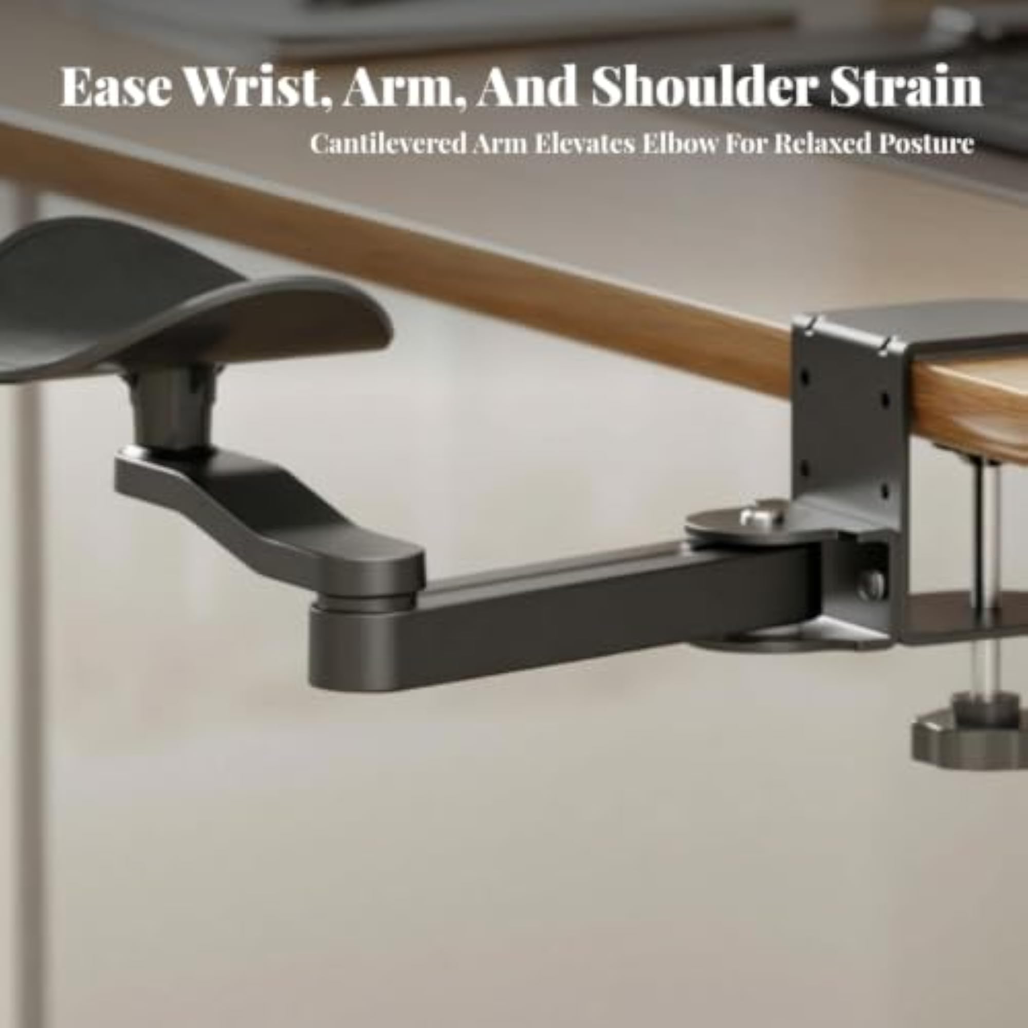 Ergonomic Arm Support Bracket with Clamp, Adjustable Design