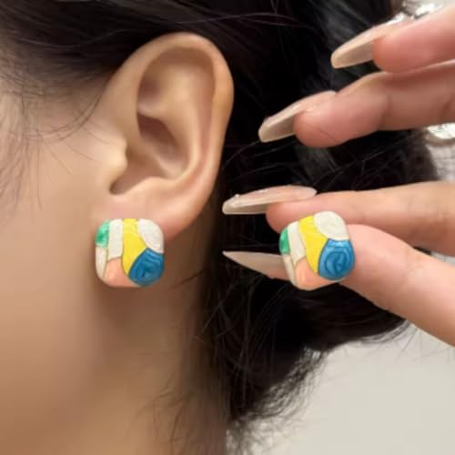 Image of Bottega-Inspired Chunky Korean Stylish Earrings | Big Party Statement Studs | Celebrity Fashion Jewellery | Gifts For Women and Girls
