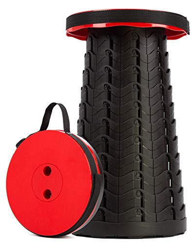 Splendole Telescopic Retractable Travel Folding Camping Chairs Adjustable Height Stool Loading Up To 400 Pounds (Red) #TOP3